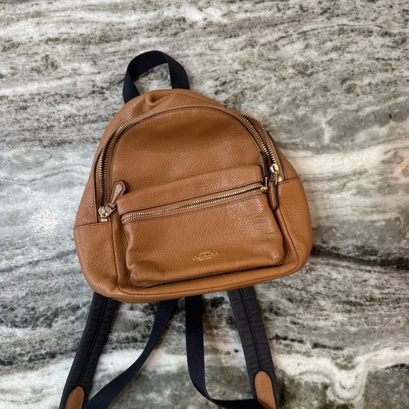 Coach Mini Charlie Backpack in Brown Pebbled Leather - Picture 2 of 7